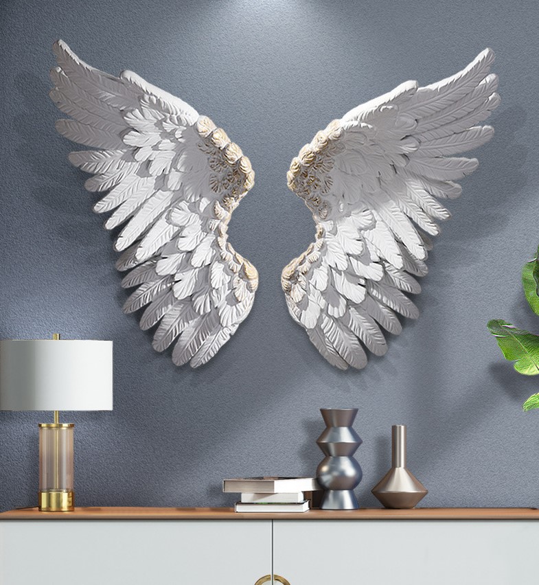 Đôi cánh thiên thần 3D treo tường trang trí quán cafe, trà sữa...