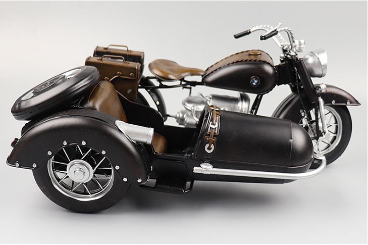 Mô hình sidecar R71 bằng sắt đồ trang trí vintage