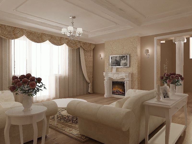 ý tưởng thiết kế phòng khách theo phong cách cổ điển
