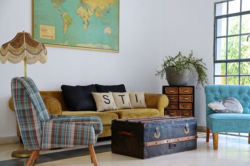 Lựa chọn ghế sofa để decor phòng khách vintage