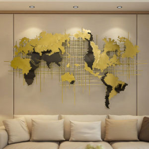 Tranh phù điêu treo tường bản đồ thế giới
