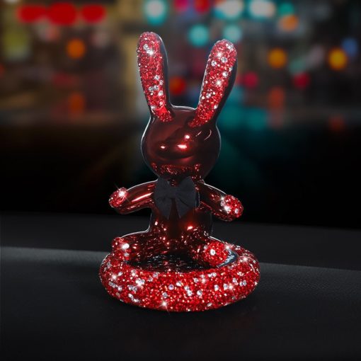 Thỏ Bunny gắn đá trang trí oto