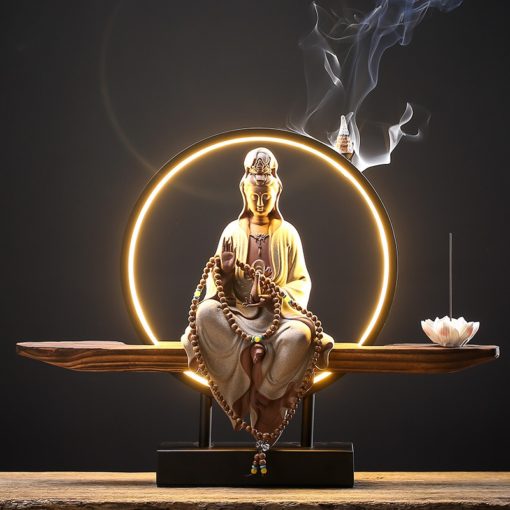 Tượng Phật Bà Quan Âm kết hợp đèn led