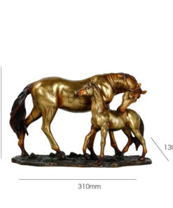 Tượng ngựa mẹ con phong thủy bằng đồng