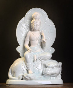 Tượng Phật Văn Thù – Phổ Hiền bằng gốm CD1810