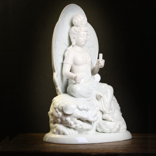 Tượng Phật Văn Thù – Phổ Hiền bằng gốm CD1810
