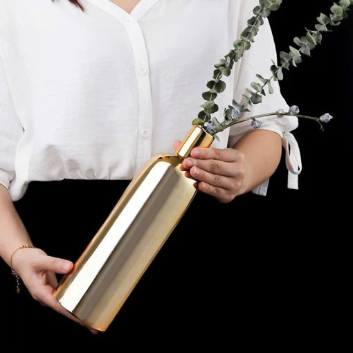 Bộ Lọ Hoa Gốm Mạ Vàng