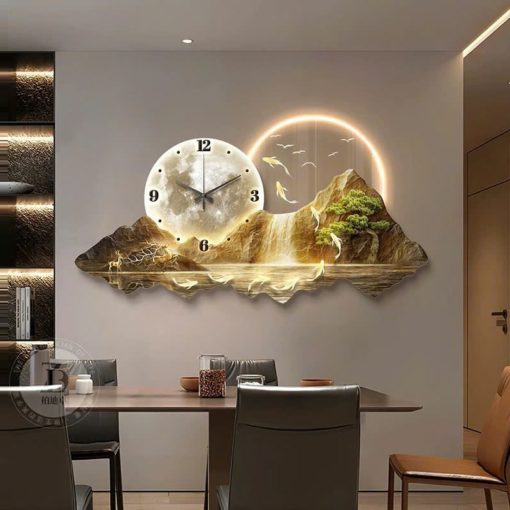 Đồng Hồ Treo Tường Vầng Trăng Sơn Thủy