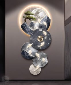 Đồng Hồ Treo Tường Cửu Ngư Liên Hoàn