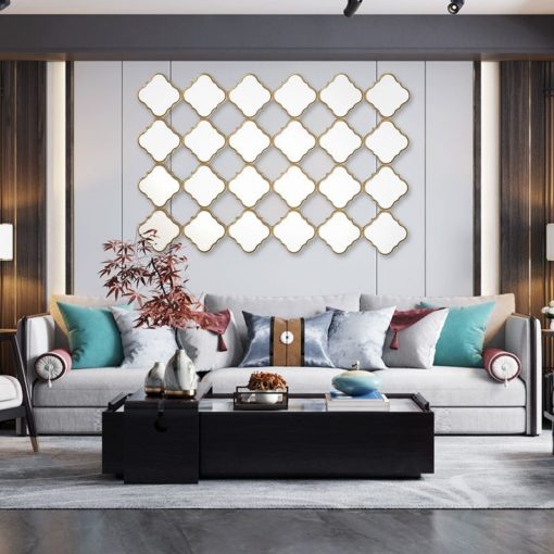 Gương Treo Tường Nghệ Thuật Cỏ Bốn Lá