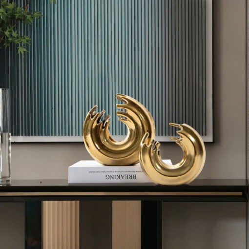 Khối Decor Vòng Xoay Ánh Kim Hiện Đại