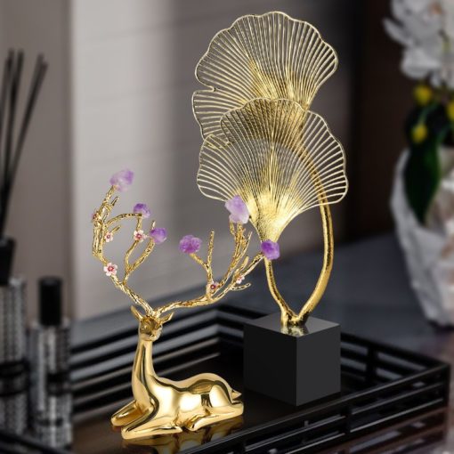 Tượng Lá Ginkgo Vàng Phong Thủy