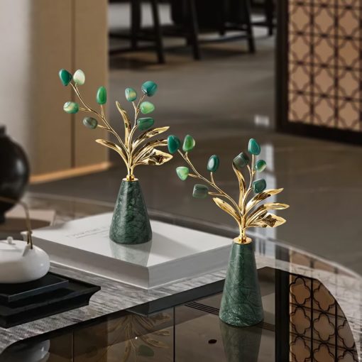 Bình Hoa Đá Cẩm Thạch Kim Phú Quý
