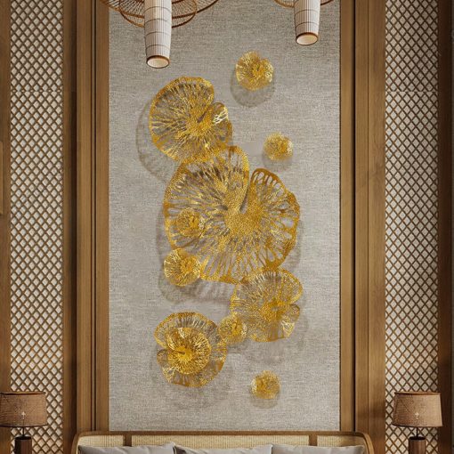 Phù Điêu Lá Sen Vàng Nghệ Thuật