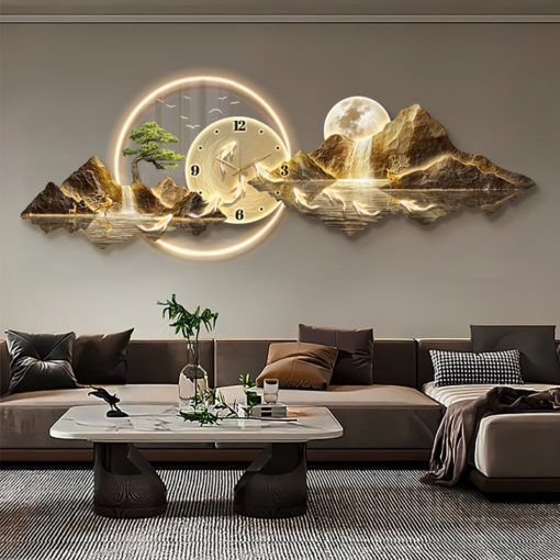 Đồng Hồ Treo Tường Sơn Thủy Hữu Tình