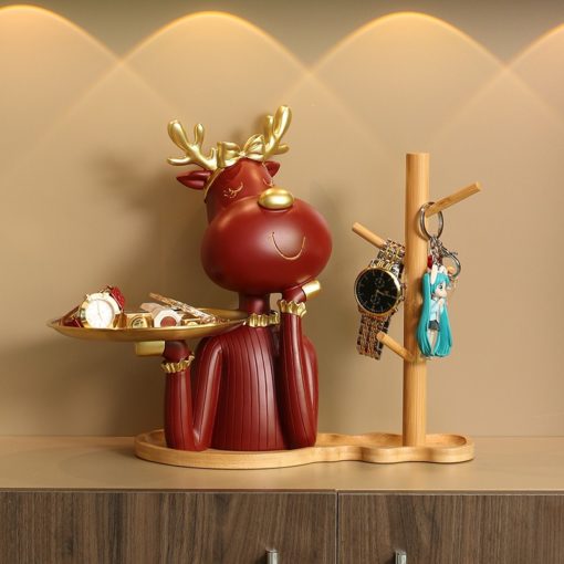 Tượng Hươu Giữ Khay Để Bàn Hiện Đại