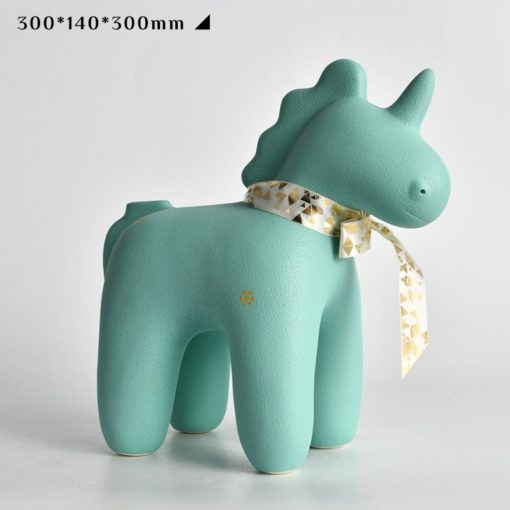 Tượng Kỳ Lân Đáng Yêu Màu Xanh Mint