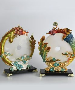 Tượng Long Phụng Hòa Quyện Ngọc Bích