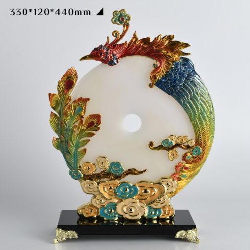 Tượng Long Phụng Hòa Quyện Ngọc Bích