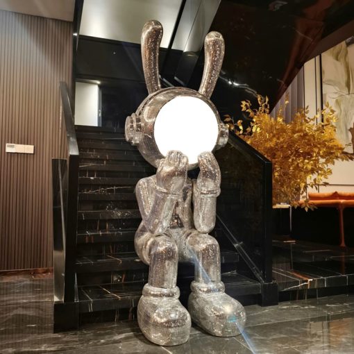 Tượng Thỏ Disco Bling Ánh Kim