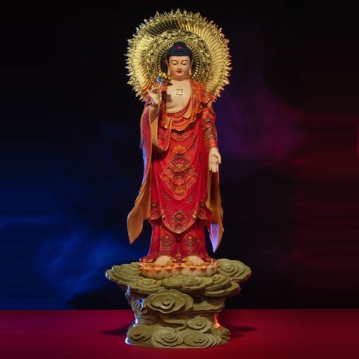Tượng Phật A Di Đà Đứng Trên Mây Uy Nghiêm