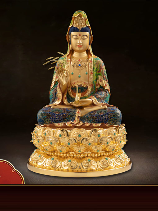 Tượng Quan Thế Âm Bồ Tát An Lạc Đế Sen Vàng