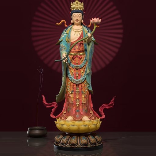 Bộ Tượng Tây Tam Thánh Đứng Trên Đài Sen