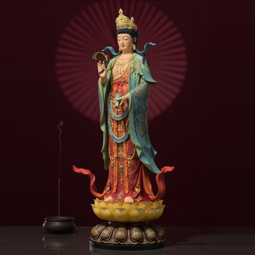 Bộ Tượng Tây Tam Thánh Đứng Trên Đài Sen
