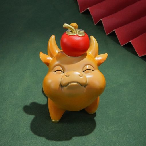 Tượng Trâu Hồng Cõng Lộc
