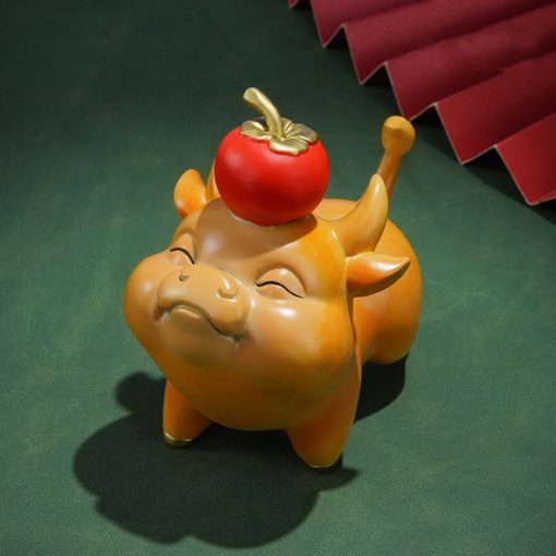 Tượng Trâu Hồng Cõng Lộc